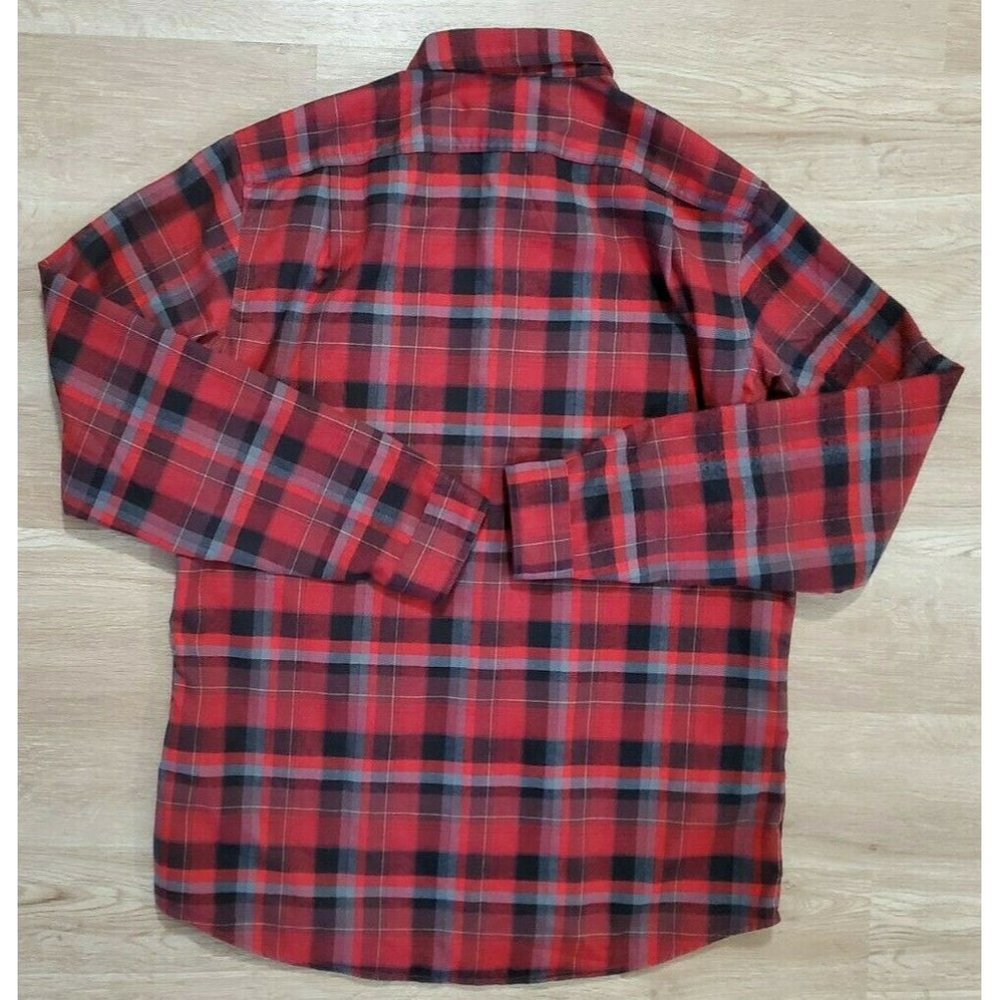 Eddie Bauer Mens Expedition Red Black Plaid Shirt - Picture 2 of 3